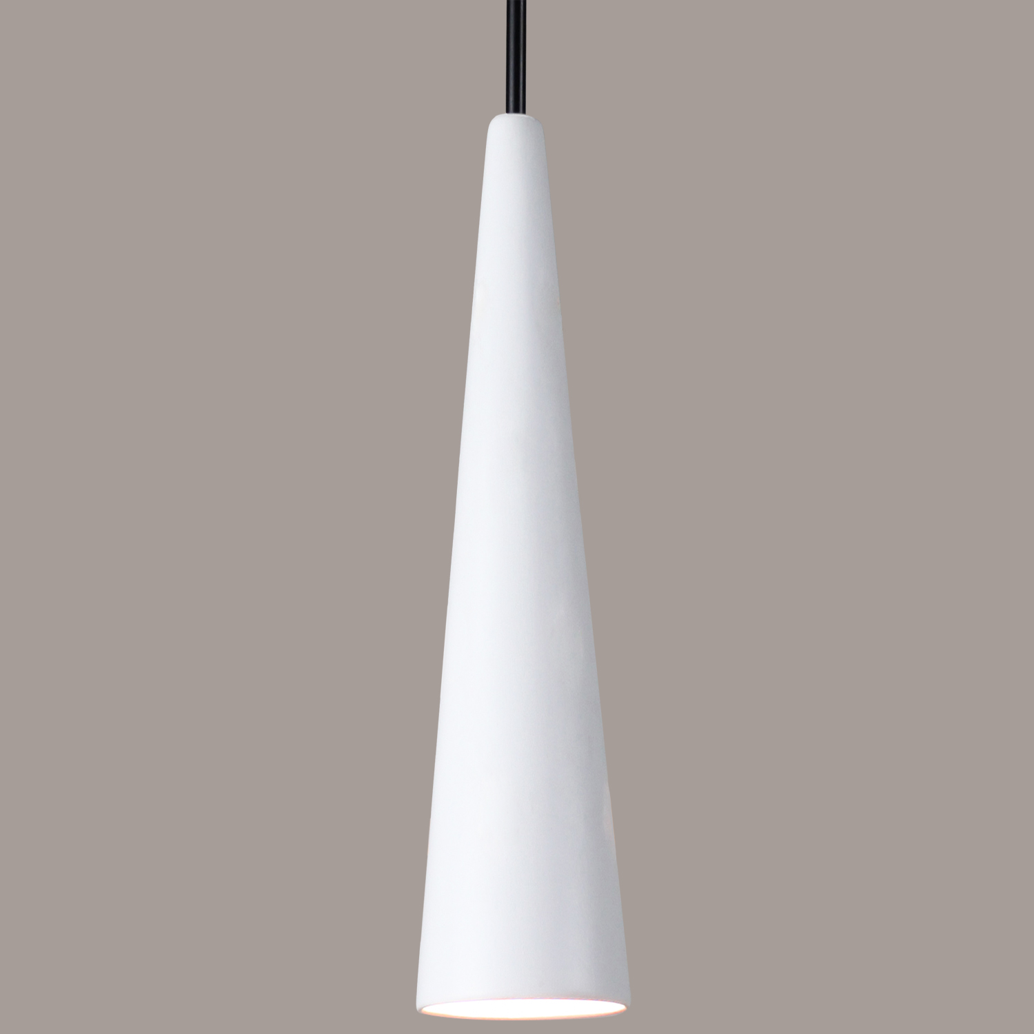 A19 MP25-A31-BCC Iconic Mini Pendant : Satin White (Black Cord & Canopy)in Satin White